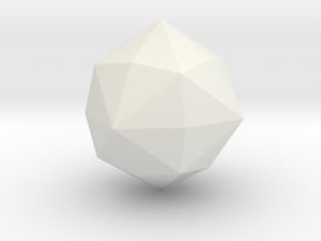 Disdyakis Dodecahedron - 1 Inch - Round V1 in White Natural Versatile Plastic