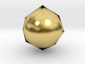 Disdyakis Dodecahedron - 10mm in Polished Brass