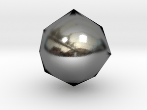 Disdyakis Dodecahedron - 10mm in Polished Silver