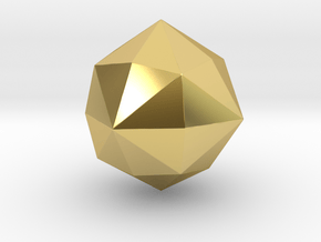 Disdyakis Dodecahedron - 10mm - Round V1 in Polished Brass