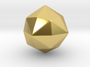 Disdyakis Dodecahedron - 10mm - Round V2 in Polished Brass