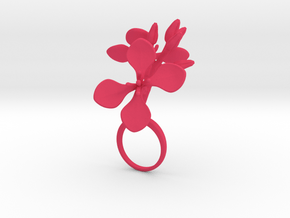 Ring with two large flowers of the Radish R in Pink Processed Versatile Plastic: 7.25 / 54.625
