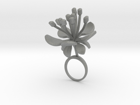 Ring with one large flower of the Raspberry in Gray PA12: 7.25 / 54.625
