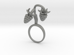 Ring with two large Raspberries L in Gray PA12: 8 / 56.75