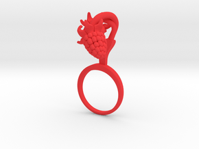 Ring with two large Raspberries R in Red Processed Versatile Plastic: 7.25 / 54.625