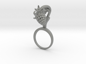Ring with two large Raspberries R in Gray PA12: 7.25 / 54.625