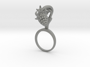 Ring with two large Raspberries R in Gray PA12: 8 / 56.75