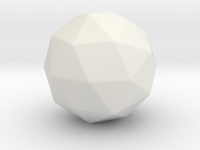 Pentakis Dodecahedron - 1 Inch - Round V2 in White Natural Versatile Plastic