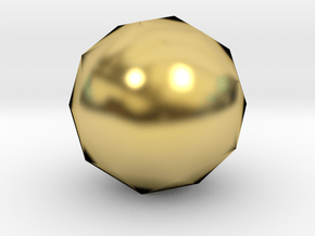 Pentakis Dodecahedron - 10mm in Polished Brass
