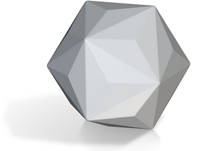 Triakis Icosahedron - 10 mm - Round V1 in Tan Fine Detail Plastic