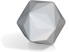Triakis Icosahedron - 10 mm - Round V2 in Tan Fine Detail Plastic