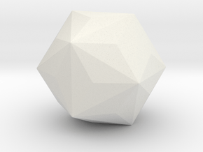 Triakis Icosahedron - 1 Inch - Round V1 in White Natural Versatile Plastic