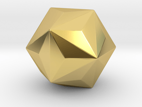 Triakis Icosahedron - 10 mm - Round V1 in Polished Brass