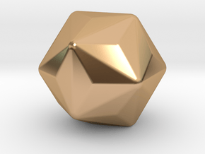 Triakis Icosahedron - 10 mm - Round V2 in Polished Bronze