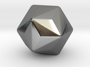 Triakis Icosahedron - 10 mm - Round V2 in Polished Silver