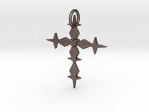 Metatronia Starlight Pendant in Polished Bronzed-Silver Steel: Medium