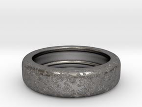 Rose Engraved Ring V2 in Polished Nickel Steel