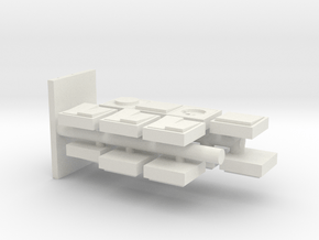 1::24 Light Switches (Europe) in White Natural Versatile Plastic
