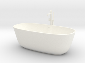 1:24 Bath tub with shower in White Processed Versatile Plastic