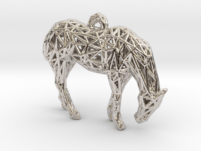 Horse wire Pendant in Rhodium Plated Brass
