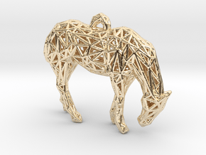 Horse wire Pendant in 14K Yellow Gold