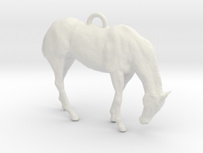 Horse Pendant in White Natural Versatile Plastic