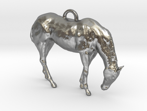 Horse Pendant in Natural Silver