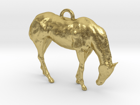 Horse Pendant in Natural Brass