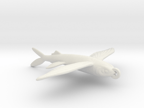 Flying Fish Pendant  in White Natural Versatile Plastic