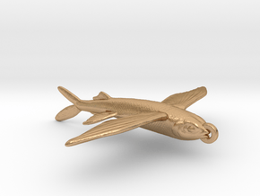 Flying Fish Pendant  in Natural Bronze