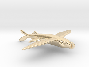 Flying Fish Pendant  in 14k Gold Plated Brass