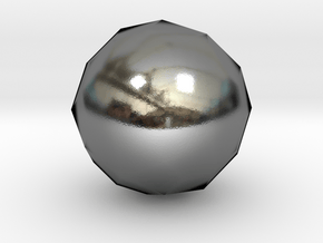 Deltoidal Hexecontahedron - 10mm in Polished Silver