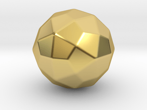 Deltoidal Hexecontahedron - 10mm - Round V2 in Polished Brass