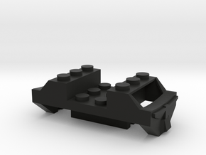 Building Block O Gauge Adapter in Black Natural Versatile Plastic