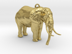 Elephant Keychain in Natural Brass