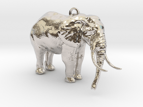 Elephant Keychain in Platinum