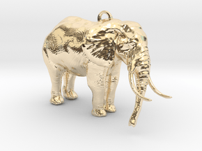 Elephant Keychain in 14K Yellow Gold