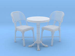 1:48 Cafe Table and Chair Set in Smoothest Fine Detail Plastic