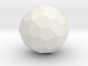 Pentagonal Hexecontahedron (Dextro) - 1 Inch in White Natural Versatile Plastic