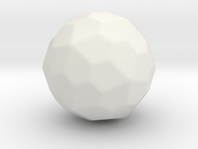 Pentagonal Hexecontahedron (Dextro) - 1In-Round2 in White Natural Versatile Plastic