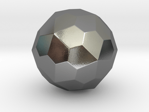 Pentagonal Hexecontahedron (Dextro) - 10 mm-Round1 in Polished Silver