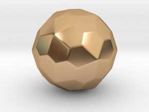 Pentagonal Hexecontahedron (Dextro) - 10mm-Round2 in Polished Bronze