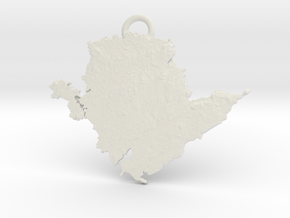 Anglesey Keyring  in White Natural Versatile Plastic