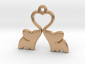Elephant Heart Charm in Natural Bronze