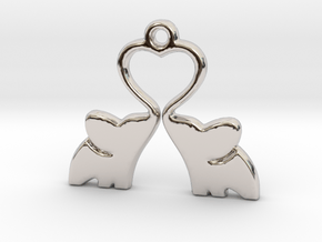 Elephant Heart Charm in Platinum