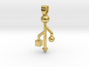 USB connected [pendant] in Polished Brass