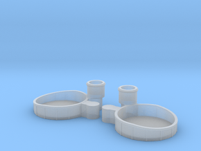 1/600 Richelieu Fore 40mm Tub SET x2 in Smooth Fine Detail Plastic