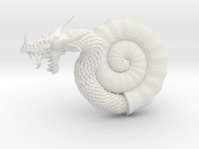 Nautiloid Dragon in White Natural Versatile Plastic