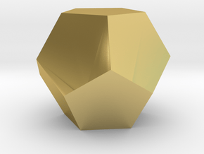 Dodecahedron 10mm in Polished Brass