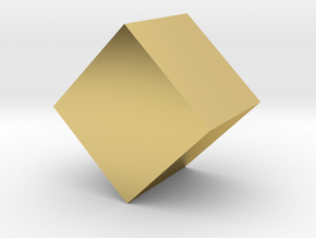 Cube 10mm in Polished Brass